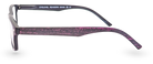 Eyelevel-UK Miami reading glasses with a black and pink grain effect rectangular plastic frame, side profile view.