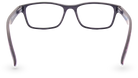 Eyelevel-UK Miami reading glasses with a black and pink grain effect rectangular plastic frame, back view.
