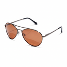 Eyelevel-UK Monte Carlo polarized driving sunglasses with gunmetal frame and copper lenses on a white background