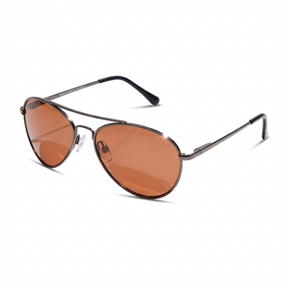 Eyelevel-UK Monte Carlo polarized driving sunglasses with gunmetal frame and copper lenses on a white background