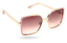 Eyelevel-UK Mya oversized geometric sunglasses in rose gold and pink with brown gradient lenses