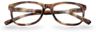 Eyelevel-UK Naples reading glasses with a brown and multicolour softly squared plastic frame and clear lenses.