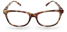 Eyelevel-UK Naples reading glasses with a brown and multicolour softly squared plastic frame and clear lenses
