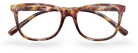 Eyelevel-UK Naples reading glasses with a brown and multicolour softly squared plastic frame and clear lenses