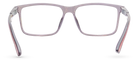 Eyelevel-UK Newton reading glasses with a grey transparent square plastic frame and clear magnifying lenses