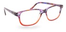 Eyelevel-UK Immaculate reading glasses with a colourful orange and purple rectangular plastic frame