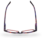 Eyelevel-UK Immaculate reading glasses with a softly squared orange and purple patterned plastic frame