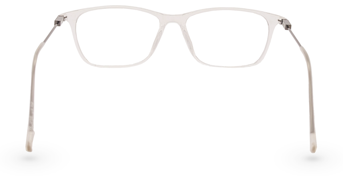 Eyelevel-UK Oregon reading glasses with a transparent softly squared frame and clear magnifying lenses