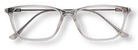 Eyelevel-UK Oregon reading glasses with a transparent softly squared plastic frame and clear magnifying lenses