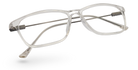 Eyelevel-UK Oregon reading glasses with a transparent softly squared plastic frame and clear magnifying lenses