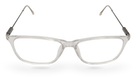 Eyelevel-UK Oregon reading glasses with a transparent softly squared plastic frame and clear magnifying lenses