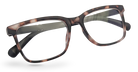 Eyelevel-UK Oxford reading glasses with a brown and matt black softly squared plastic frame on a white background