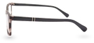 Side view of Eyelevel-UK Oxford reading glasses featuring a brown and matt black squared frame with slim temples.