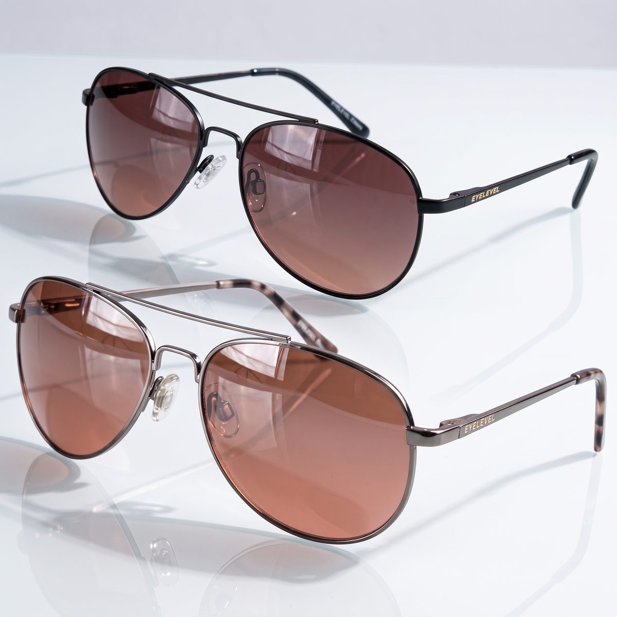 Eyelevel-UK Roadster driving sunglasses featuring aviator frames in gunmetal and black with high density tinted lenses.