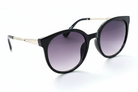 Eyelevel-UK Robyn oversized round sunglasses in black and silver with grey gradient lenses and UV400 protection
