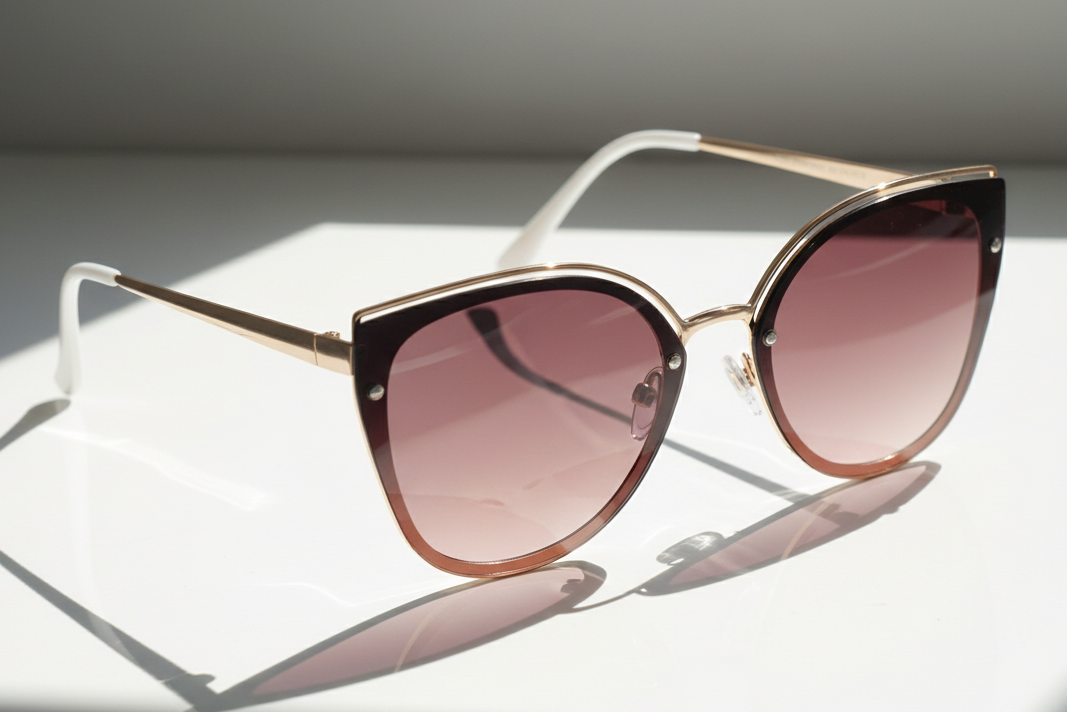 Eyelevel-UK Rosie cat-eye sunglasses with rose gold frames and soft rose gradient lenses for ladies