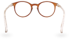 Eyelevel-UK Royal reading glasses with a brown animal print round frame and clear magnifying lenses