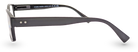 Eyelevel-UK Samuel Black reading glasses featuring a classic black rectangular plastic frame in a side profile view.