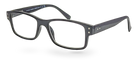 Eyelevel-UK Samuel Black reading glasses featuring a classic black rectangular plastic frame and clear lenses.