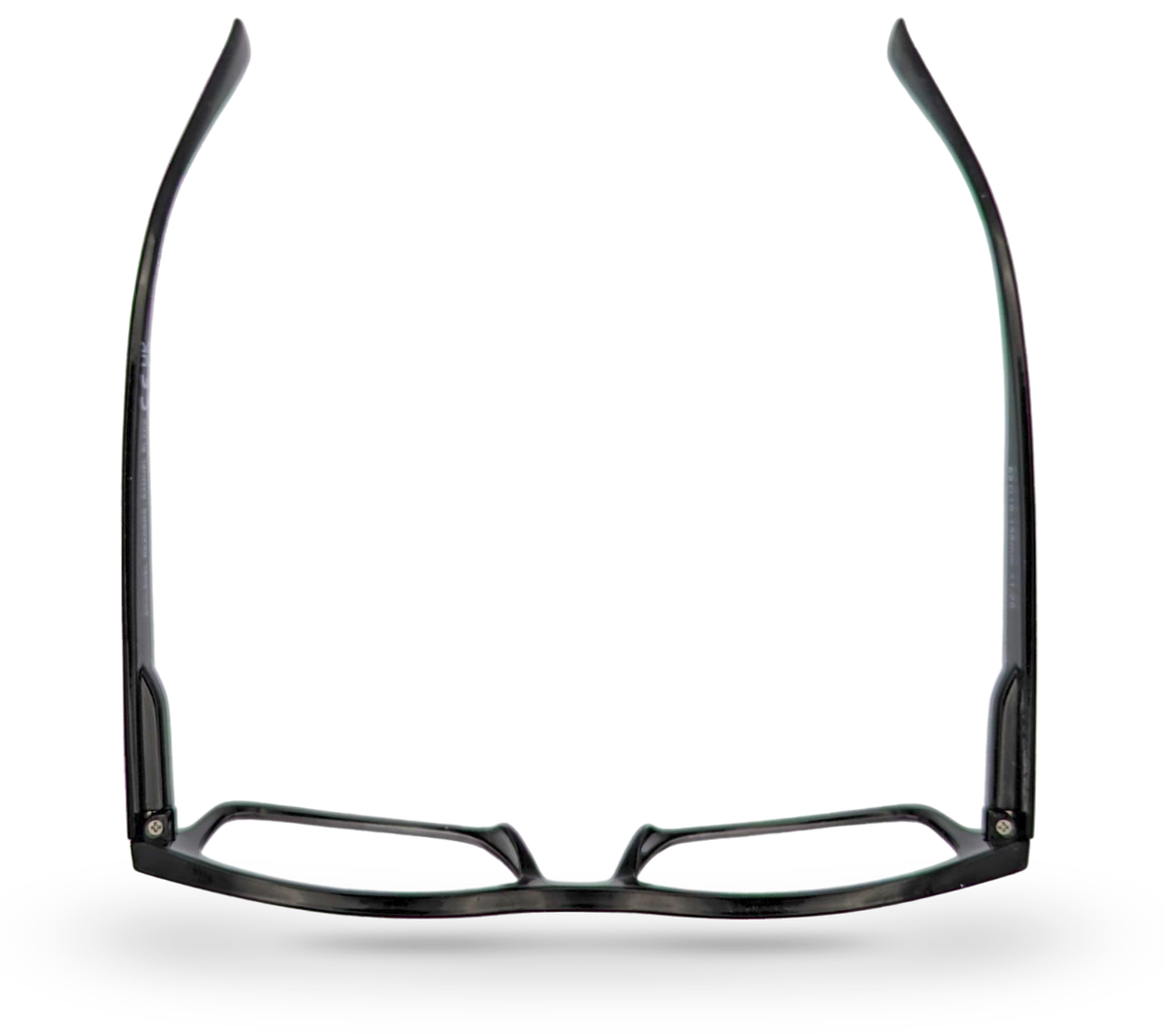 Eyelevel-UK Samuel Black reading glasses with a classic rectangular plastic frame viewed from above