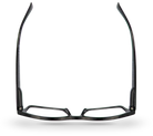 Eyelevel-UK Samuel Black reading glasses with a classic rectangular plastic frame viewed from above