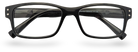 Eyelevel-UK Samuel Black rectangular reading glasses with a classic full-rim plastic frame and clear lenses.