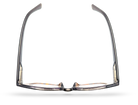 Eyelevel-UK Santorini square reading glasses with a black and brown tortoiseshell frame, viewed from above.