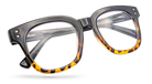 Eyelevel-UK Santorini reading glasses with a black and brown tortoiseshell square plastic frame