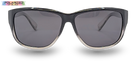 Eyelevel-UK Sophia rectangular polarized sunglasses in black and clear with grey lenses for UV protection