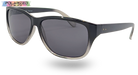 Eyelevel-UK Sophia rectangular polarized sunglasses in black and clear with grey lenses for women