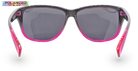 Eyelevel-UK Sophia rectangular polarized sunglasses in black and pink with grey lenses for UV protection