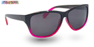 Eyelevel-UK Sophia rectangular polarized sunglasses in black and pink with grey lenses for women