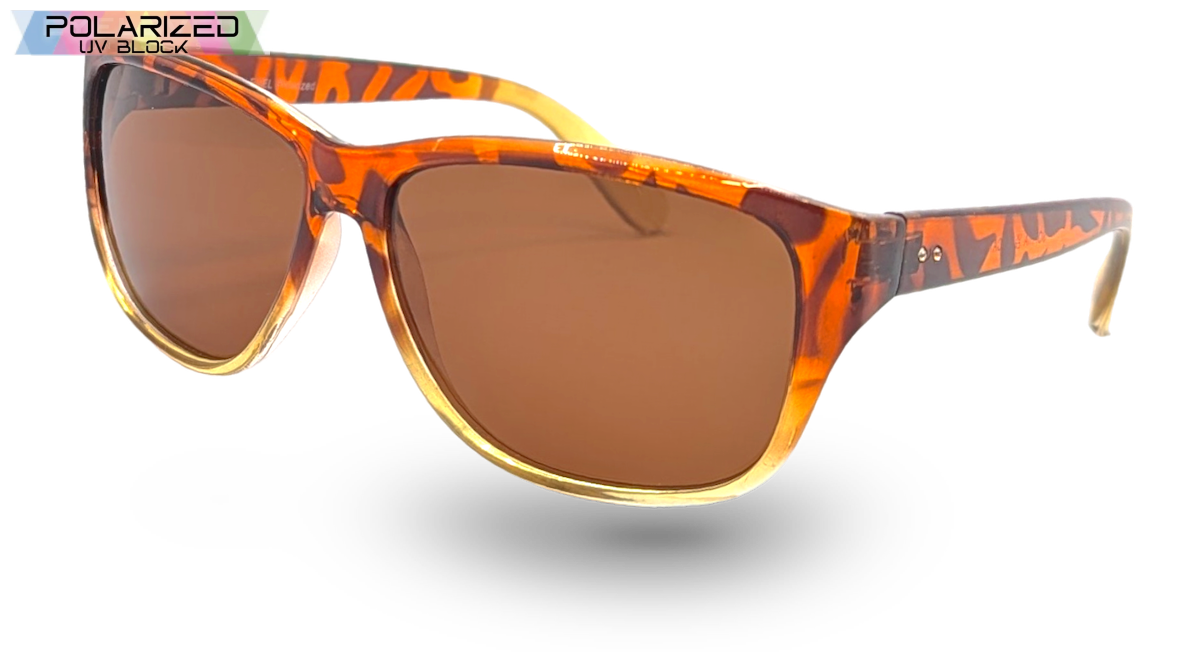 Eyelevel-UK Sophia rectangular polarized sunglasses in brown tortoiseshell with brown lenses for UV protection