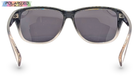 Eyelevel-UK Sophia rectangular polarized sunglasses in black and clear with grey lenses for UV protection