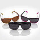 Eyelevel-UK Sophia rectangular polarized sunglasses in three colour combinations on a white background