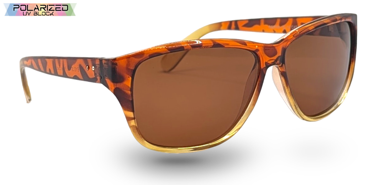 Eyelevel-UK Sophia rectangular sunglasses with a brown tortoiseshell frame and brown polarized lenses.
