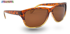 Eyelevel-UK Sophia rectangular sunglasses with a brown tortoiseshell frame and brown polarized lenses.