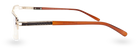 Eyelevel-UK Sovereign gold and brown semi-rimless rectangular reading glasses viewed from the side