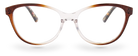 Eyelevel-UK St Lucia reading glasses featuring a brown and clear cat eye plastic frame with magnifying lenses