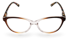 Eyelevel-UK St Lucia reading glasses with a brown and clear cat eye frame and magnifying lenses