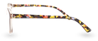 Eyelevel-UK St Lucia reading glasses with a brown and clear patterned cat eye frame viewed from the side