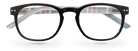 Eyelevel-UK Stripe reading glasses featuring a black oval plastic frame with pink striped inner temples