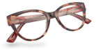 Eyelevel-UK Windsor reading glasses with a brown tortoiseshell cat-eye frame and clear magnifying lenses.