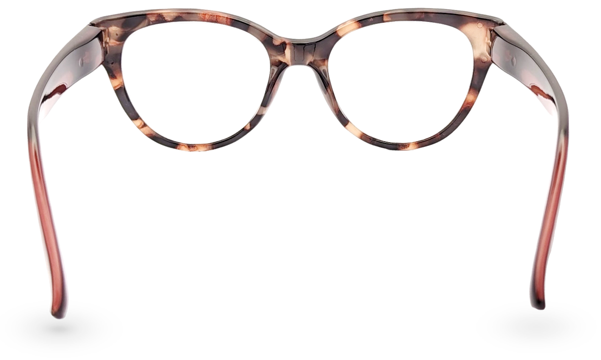Eyelevel-UK Windsor reading glasses with a brown tortoiseshell cat-eye frame, viewed from the back.