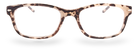 Eyelevel-UK Zante reading glasses with a softly squared brown and beige tortoiseshell frame and clear lenses.
