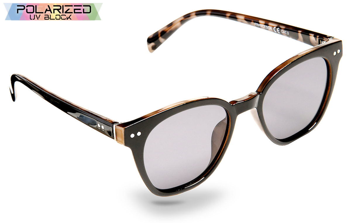 Francesca Black Tortoiseshell Polarized Ladies Sunglasses
