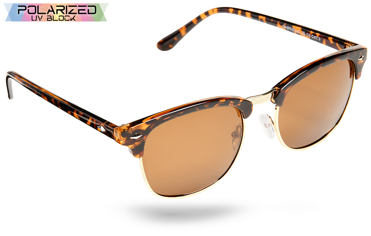 Gabrielle Tortoiseshell Brown Polarized Ladies Sunglasses