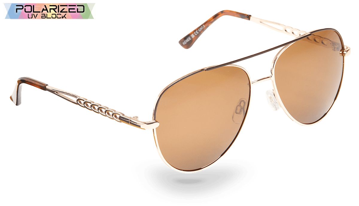 Renee Brown And Gold Polarized Ladies Sunglasses